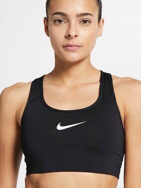 Nike Swoosh Dri-FIT Black Sports Bra M